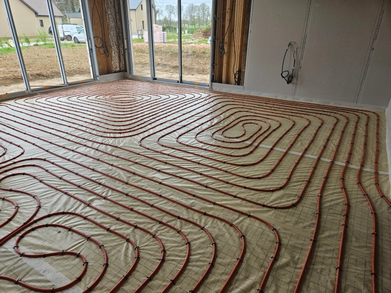 pose d'un plancher chauffant à yvetot