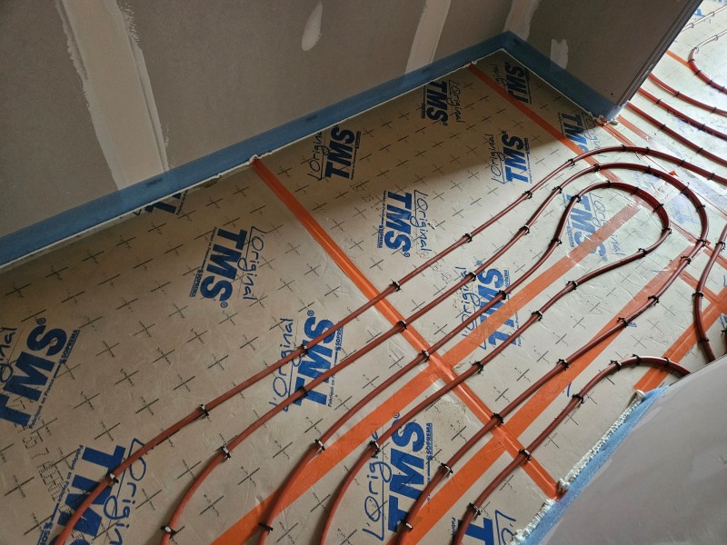 Pose d'un plancher chauffant dans une maison neuve à côté d'Yvetot 76