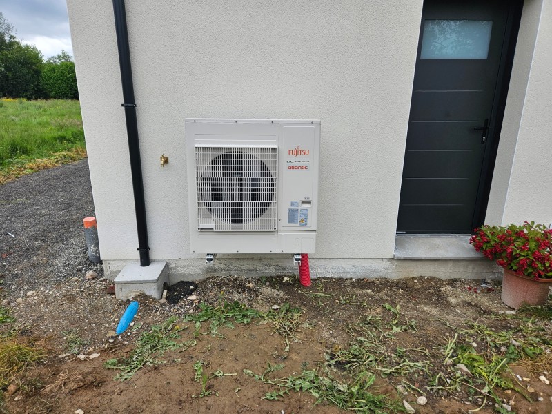 installation d'une pompe à chaleur air-eau Atlantic à lindebeuf