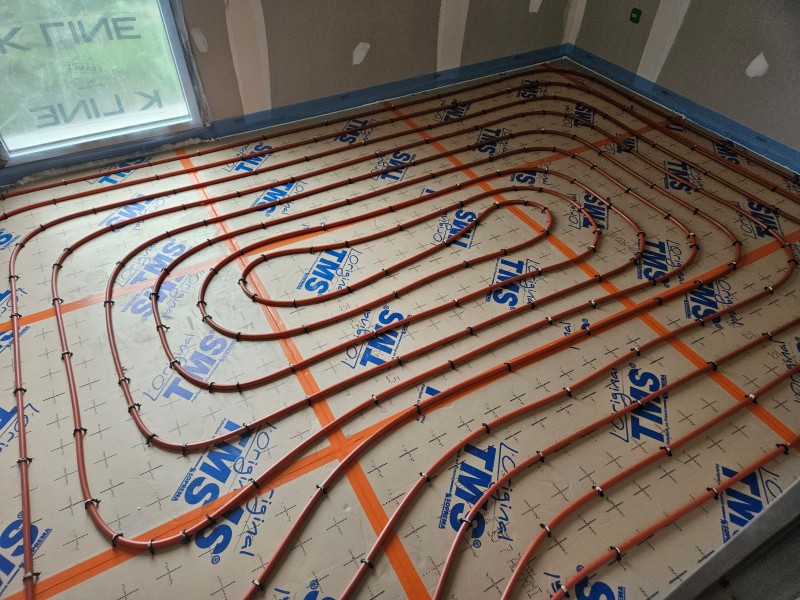 Pose d'un plancher chauffant dans une maison neuve à côté d'Yvetot 76