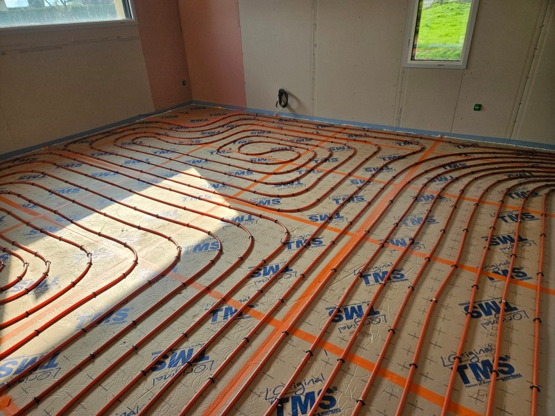 pose d'un plancher chauffant à barentin